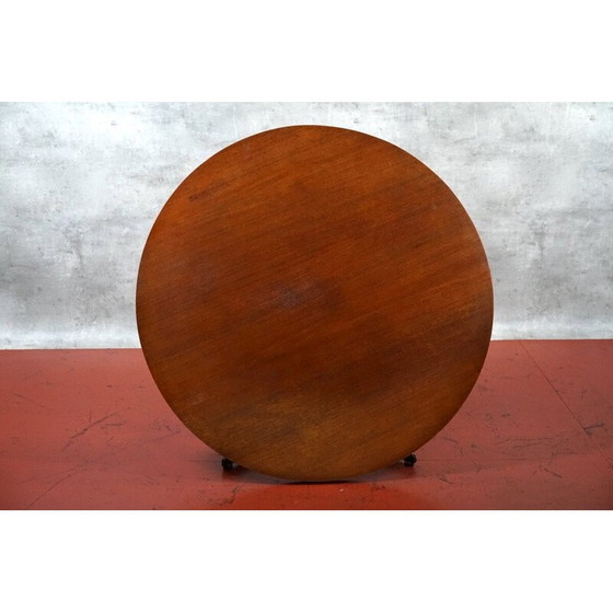 Image 1 of Vintage round teak and metal coffee table for Knoll, Germany 1960