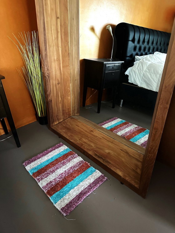 Image 1 of Large, Standing Mirror With Hardwood Frame