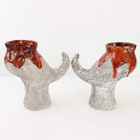 Image 1 of Pair of vintage zoomorphic pitchers, 1960s