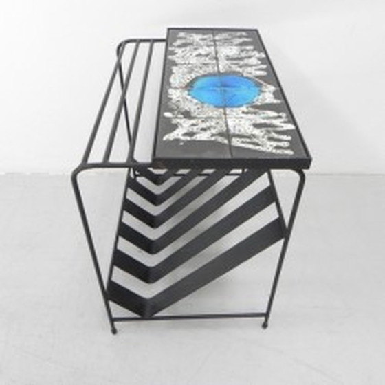 Image 1 of Porte-journaux, porte-revues, plateau de table en carreaux - 1960s