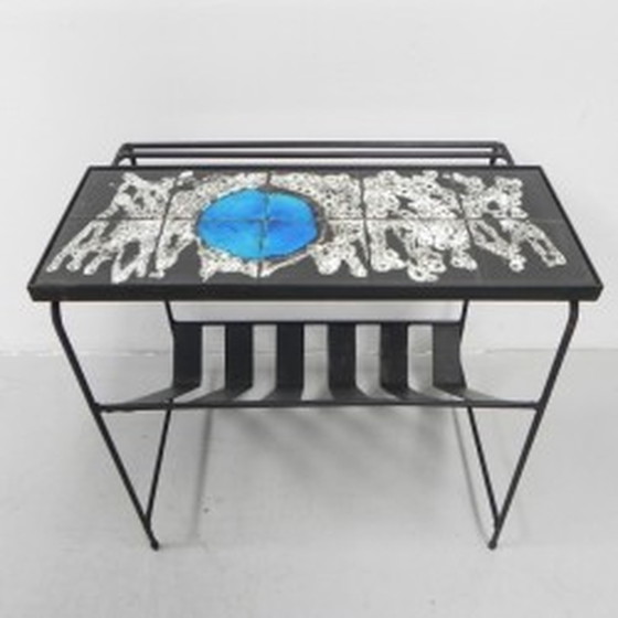 Image 1 of Porte-journaux, porte-revues, plateau de table en carreaux - 1960s