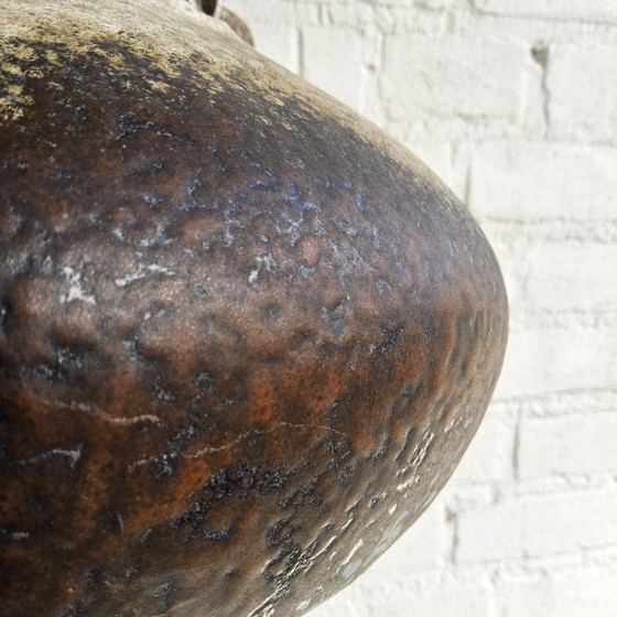 Image 1 of Vintage Ceramic Pendant Lamp (German) Brutalist Lamp Brown Mid - Century Pendant Lamp
