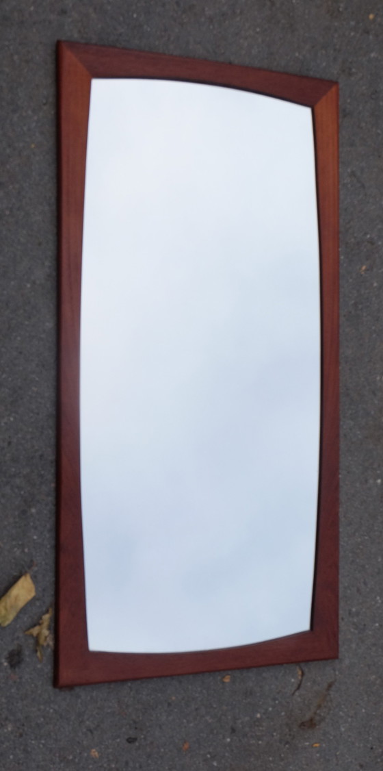 Image 1 of Mirror wall mirror teak beautiful shape 50s