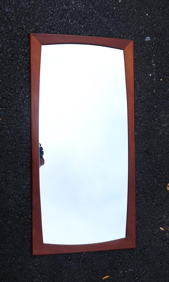 Image 1 of Mirror wall mirror teak beautiful shape 50s