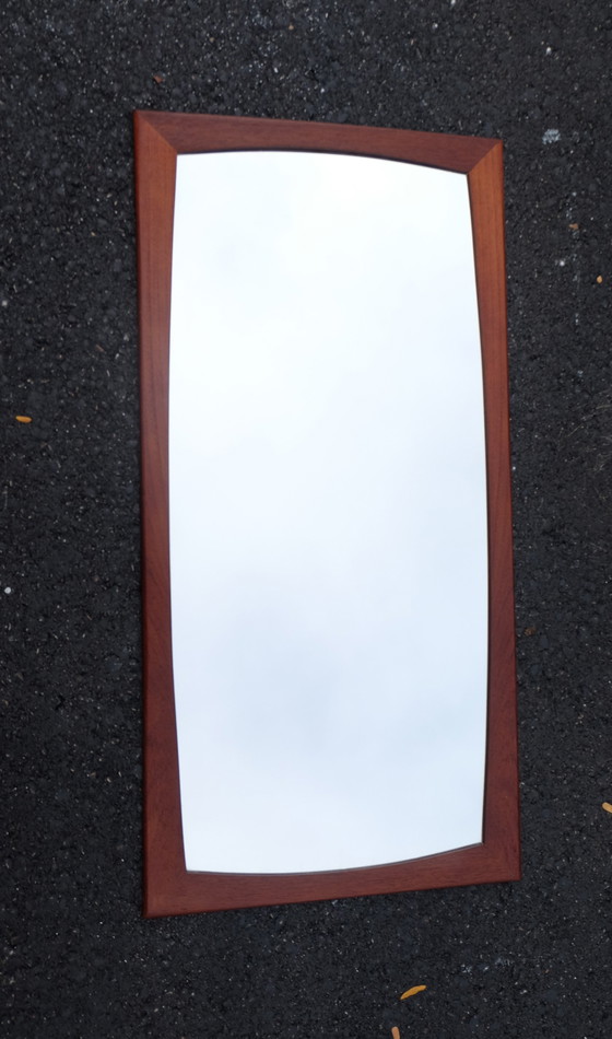 Image 1 of Mirror wall mirror teak beautiful shape 50s