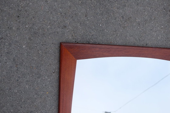 Image 1 of Mirror wall mirror teak beautiful shape 50s