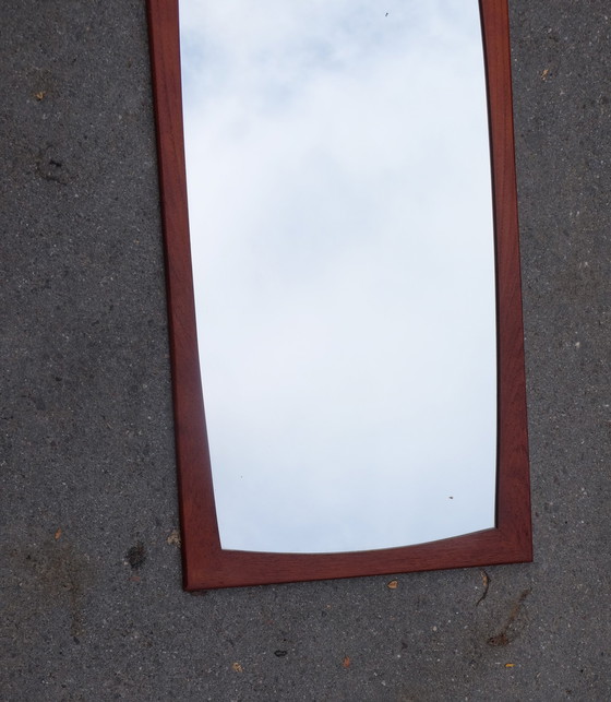 Image 1 of Mirror wall mirror teak beautiful shape 50s