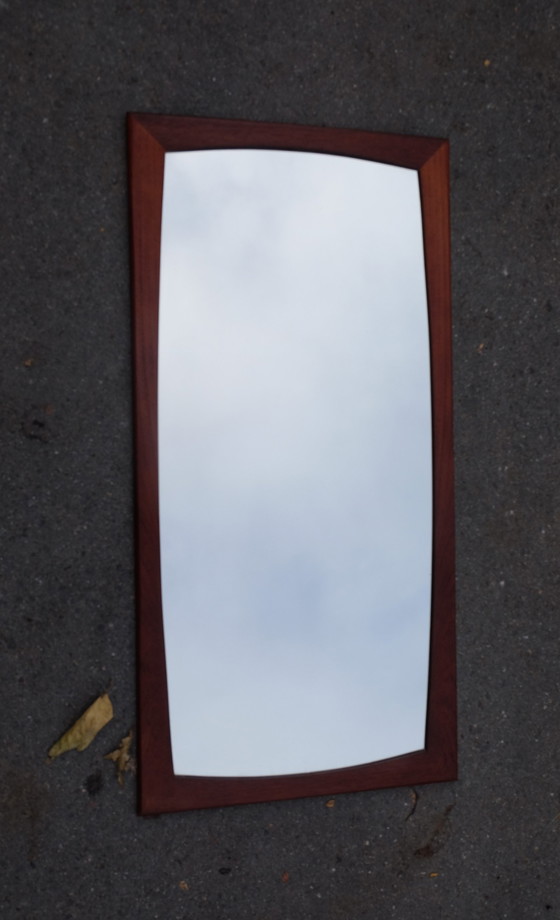 Image 1 of Mirror wall mirror teak beautiful shape 50s