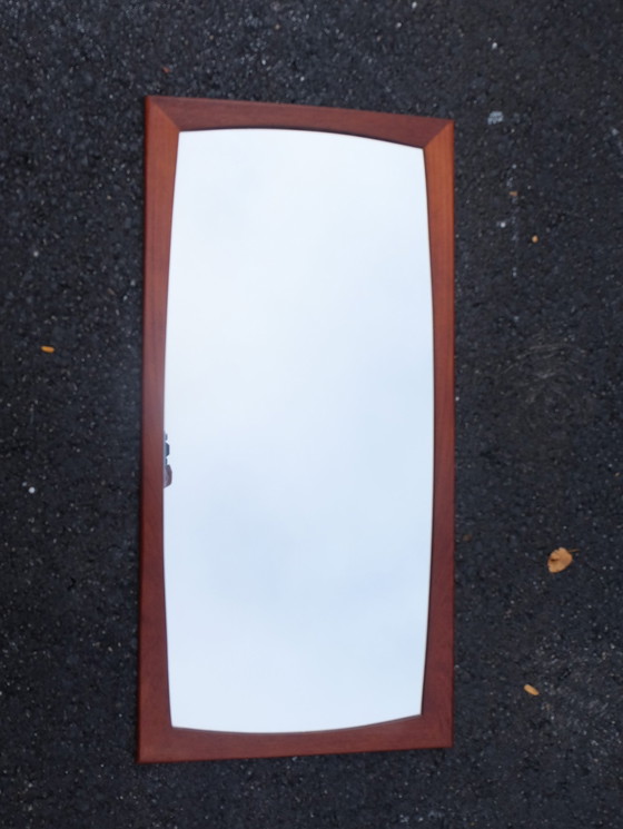 Image 1 of Mirror wall mirror teak beautiful shape 50s