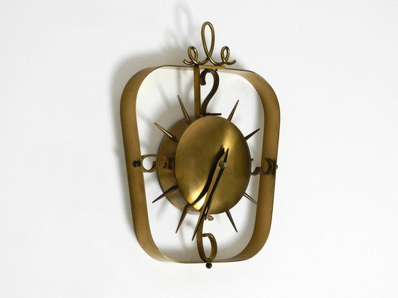 Image 1 of Beautiful Very Classy Mid Century Modern Kienzle Brass Wall Clock With Original Battery Drive