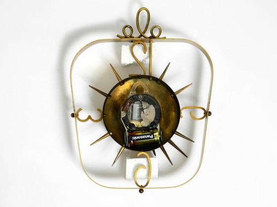 Image 1 of Beautiful Very Classy Mid Century Modern Kienzle Brass Wall Clock With Original Battery Drive