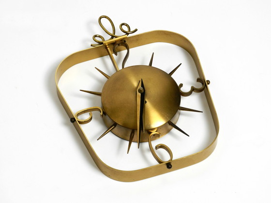 Image 1 of Beautiful Very Classy Mid Century Modern Kienzle Brass Wall Clock With Original Battery Drive