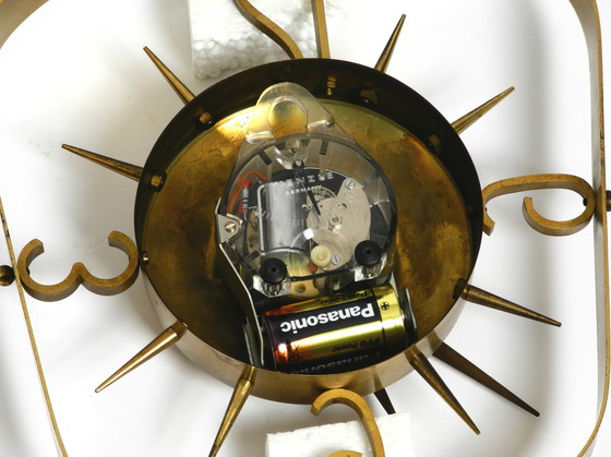 Image 1 of Beautiful Very Classy Mid Century Modern Kienzle Brass Wall Clock With Original Battery Drive