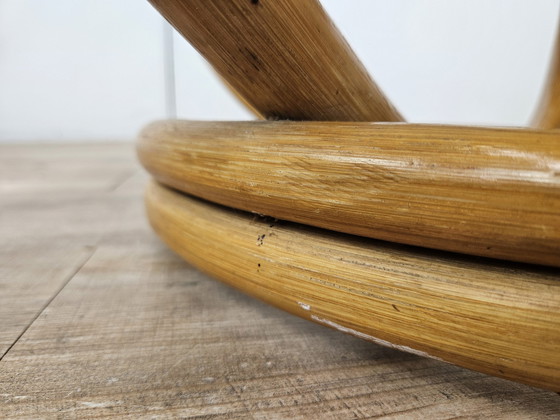 Image 1 of Round Coffee Table In Bamboo And Smoked Glass