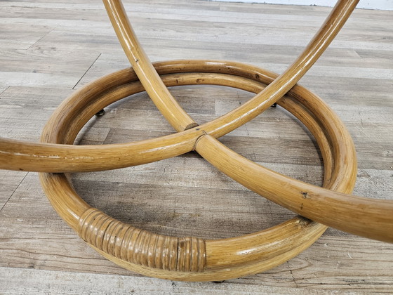 Image 1 of Round Coffee Table In Bamboo And Smoked Glass