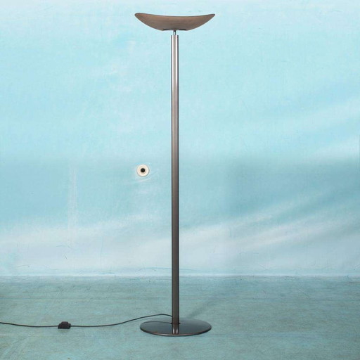 Vintage Artemide floor lamp glass, minimalist uplight 80s