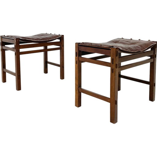 Pair of mid-century stools by Giuseppe Rivadossi, Italy 1980s