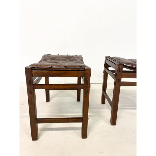 Pair of mid-century stools by Giuseppe Rivadossi, Italy 1980s