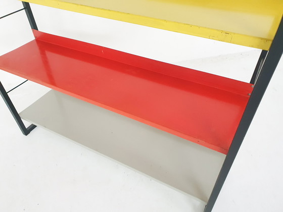 Image 1 of A. D. Dekker for Tomado free standing metal book shelves, Pays-Bas 1950's