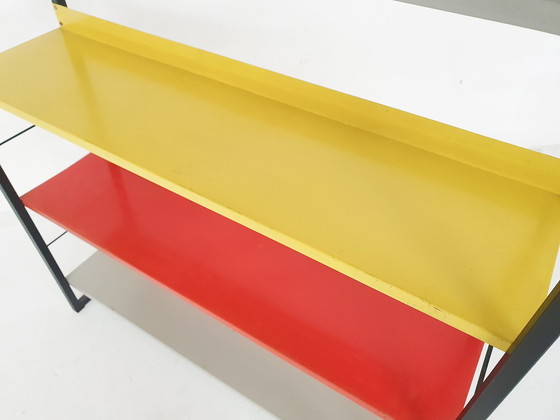 Image 1 of A. D. Dekker for Tomado free standing metal book shelves, Pays-Bas 1950's