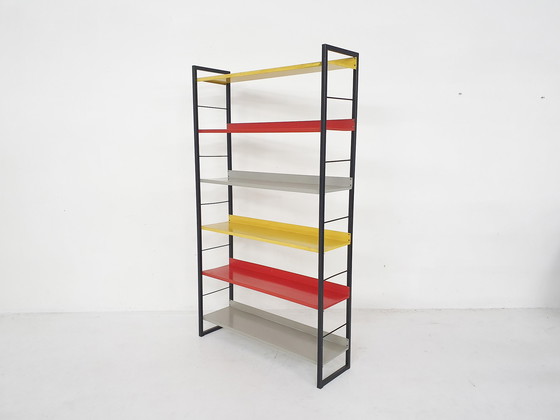 Image 1 of A. D. Dekker for Tomado free standing metal book shelves, Pays-Bas 1950's