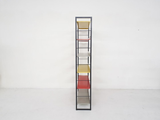 Image 1 of A. D. Dekker for Tomado free standing metal book shelves, Pays-Bas 1950's