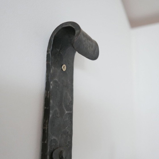 Image 1 of Vintage brutalist iron wall lamp with double arms, France 1970