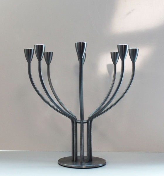 Image 1 of Hagberg Metal Candlestick, Sweden, 20th century.