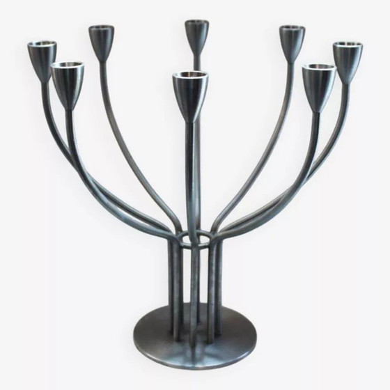 Image 1 of Hagberg Metal Candlestick, Sweden, 20th century.