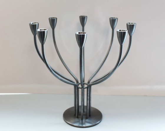 Image 1 of Hagberg Metal Candlestick, Sweden, 20th century.