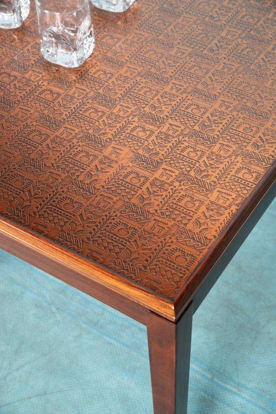 Image 1 of Midcentury Danish design table punched copper vintage table
