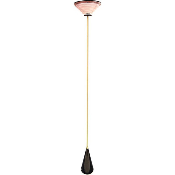 Image 1 of Vintage "Ziggurat" floor lamp in golden brass by Shigeaki Asahara for Stilnovo, 1980