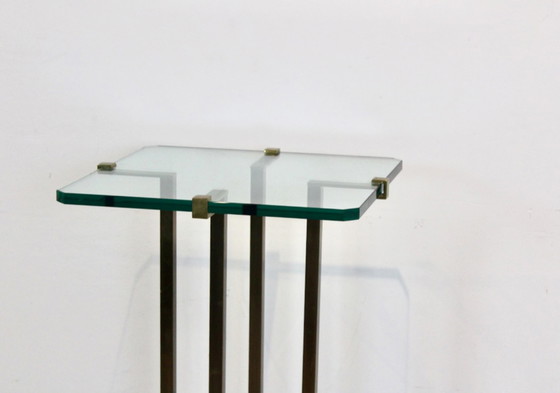 Image 1 of Guéridon minimaliste en laiton et verre Peter Ghyczy
