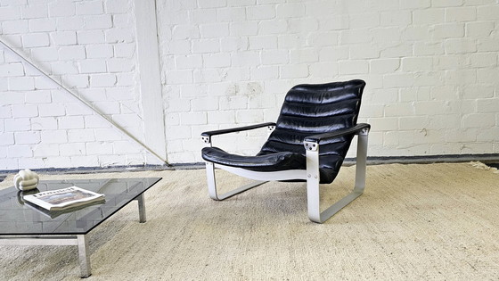 Image 1 of Ilmari Lappalainen Asko Pullka Armchair 60S 70S Scandi Mid - Century leather armchair