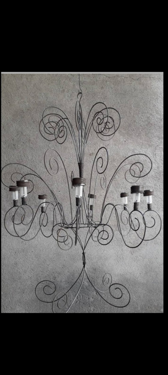 Image 1 of Monumental Solar Iron Garden Chandelier