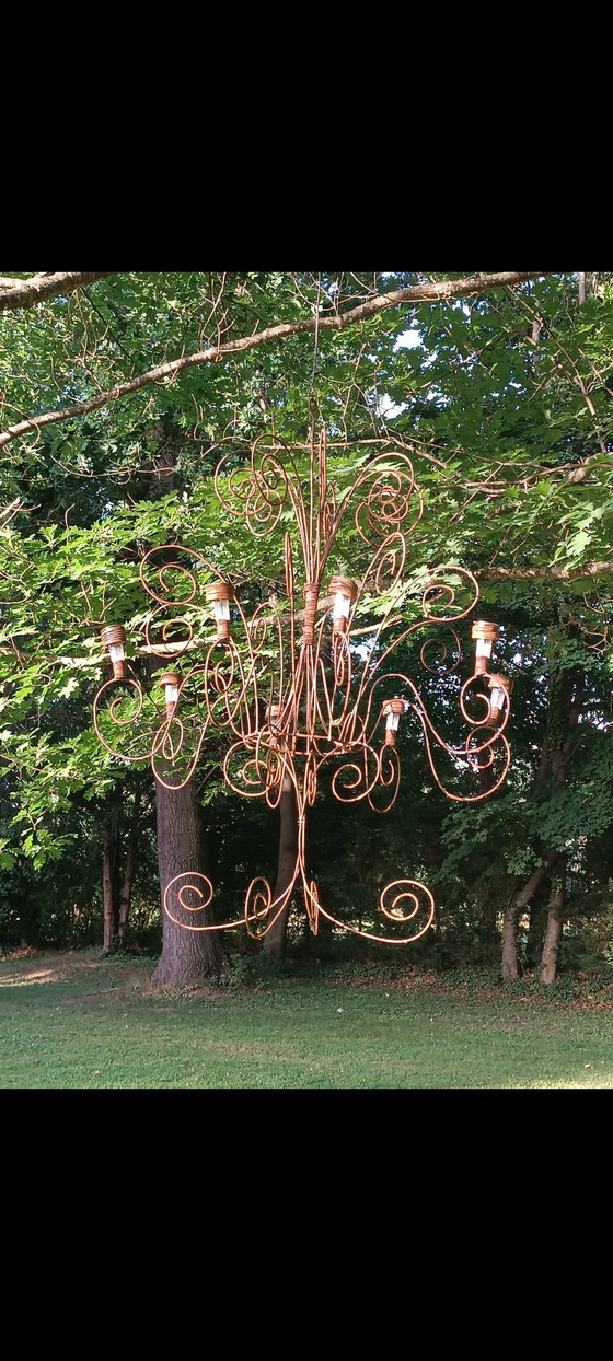 Image 1 of Monumental Solar Iron Garden Chandelier