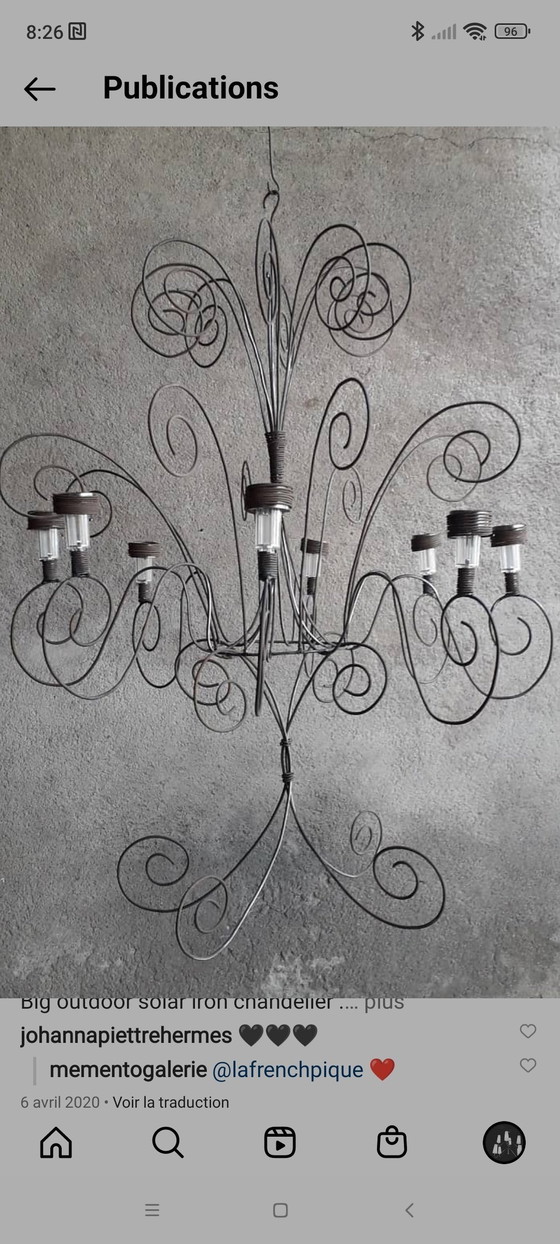 Image 1 of Monumental Solar Iron Garden Chandelier