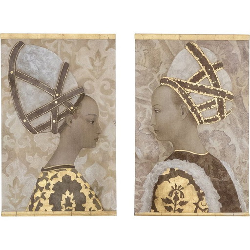 Vintage painting representing a noble woman, France