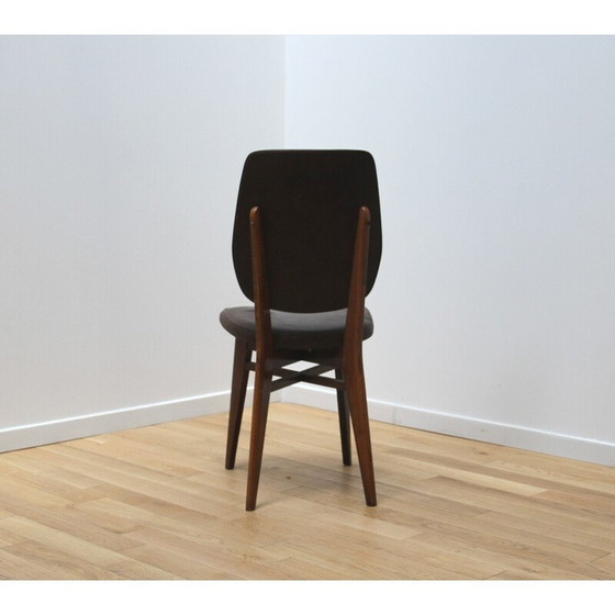 Image 1 of Vintage leather and wood chair