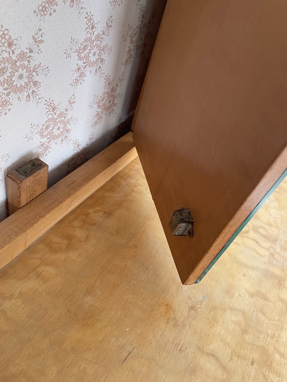 Image 1 of Art Deco dressing table with triptych mirror, sliding glass doors and bench