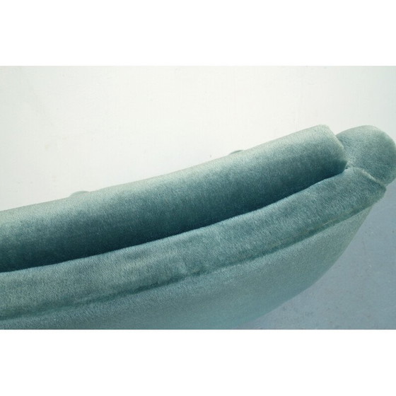 Image 1 of Vintage club armchair in blue velvet, 1950s