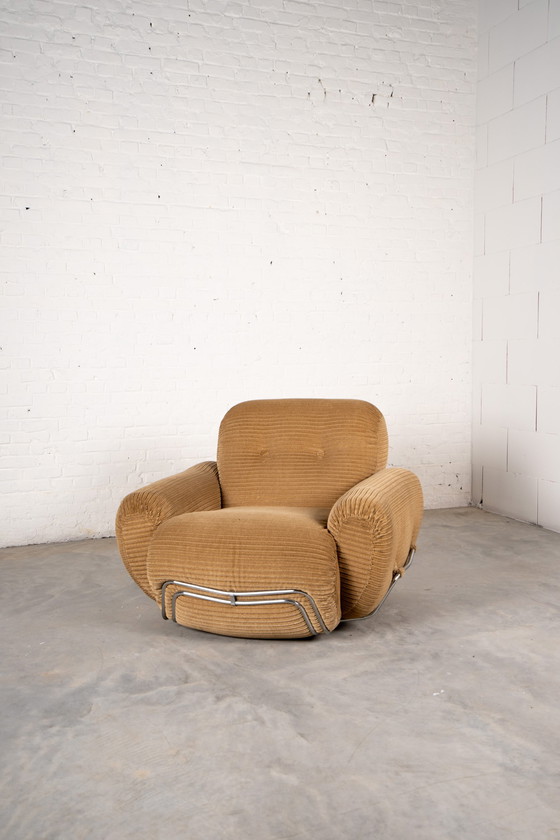 Image 1 of Italian rib velvet armchair