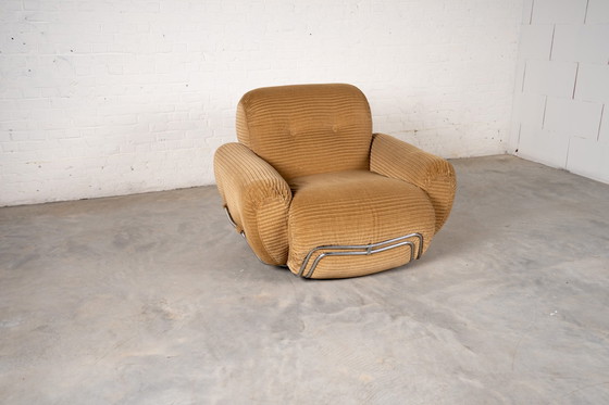 Image 1 of Italian rib velvet armchair