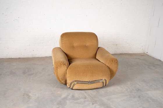 Image 1 of Italian rib velvet armchair