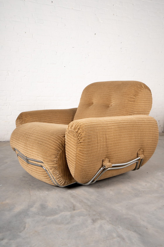 Image 1 of Italian rib velvet armchair