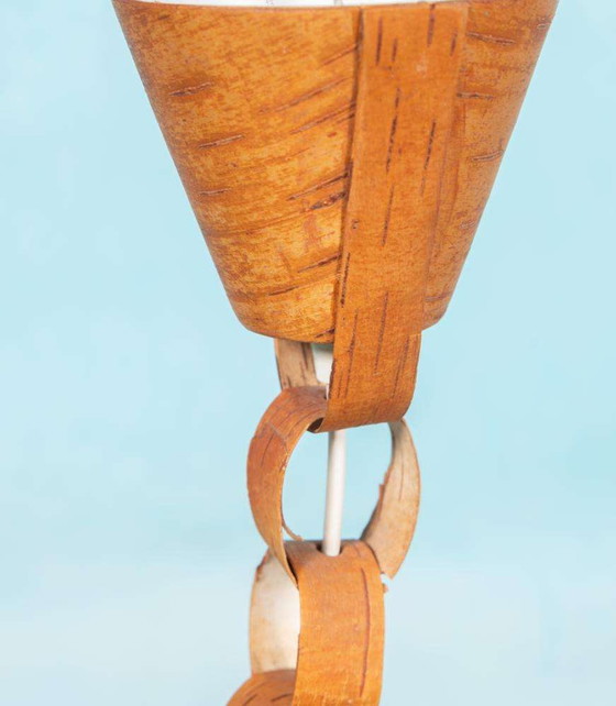 Image 1 of Lampada a sospensione in legno Japandi anni Sessanta, lampada a sospensione svedese vintage