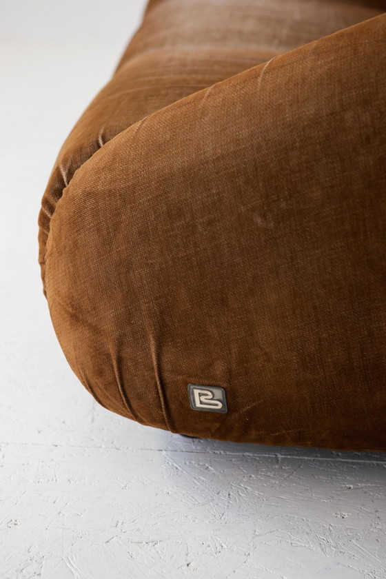 Image 1 of Velvet Brown Sofa T.E.E. Ii, Studio Gruppo 14 For Busnelli, 1970S