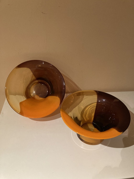 Image 1 of 2X Glass Bowl Bernhard Heesen