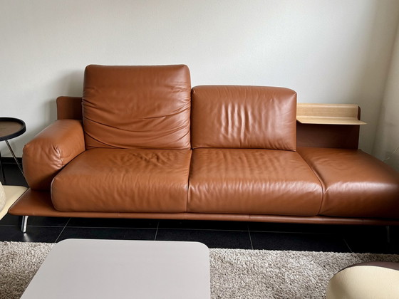 Image 1 of Leolux Paleta leather 3 seater sofa zgan