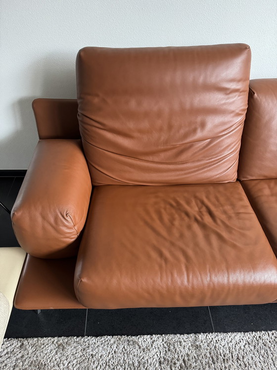 Image 1 of Leolux Paleta leather 3 seater sofa zgan